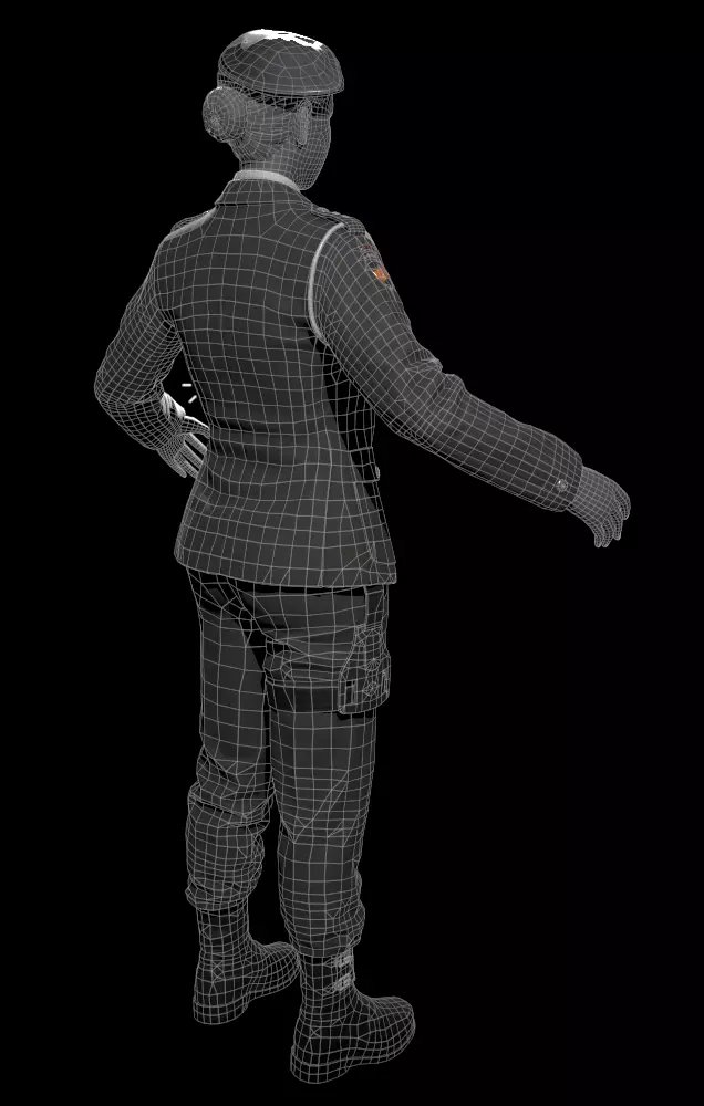 military officer navy united states 3D model Low-poly 3D model_5