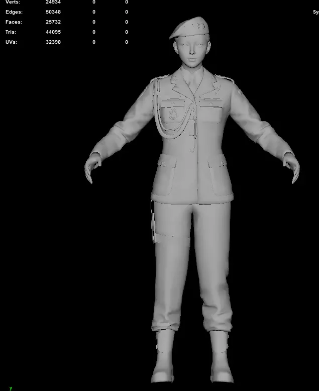 military officer navy united states 3D model Low-poly 3D model_1