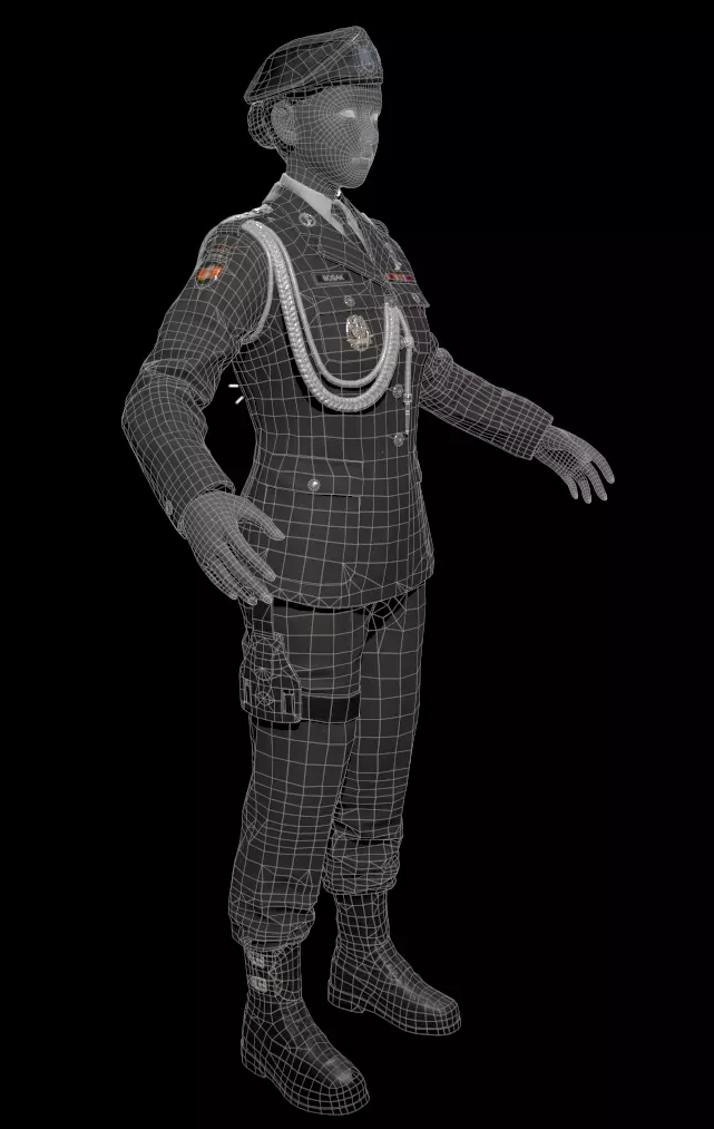 military officer navy united states 3D model Low-poly 3D model_4