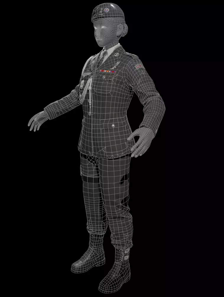 military officer navy united states 3D model Low-poly 3D model_9