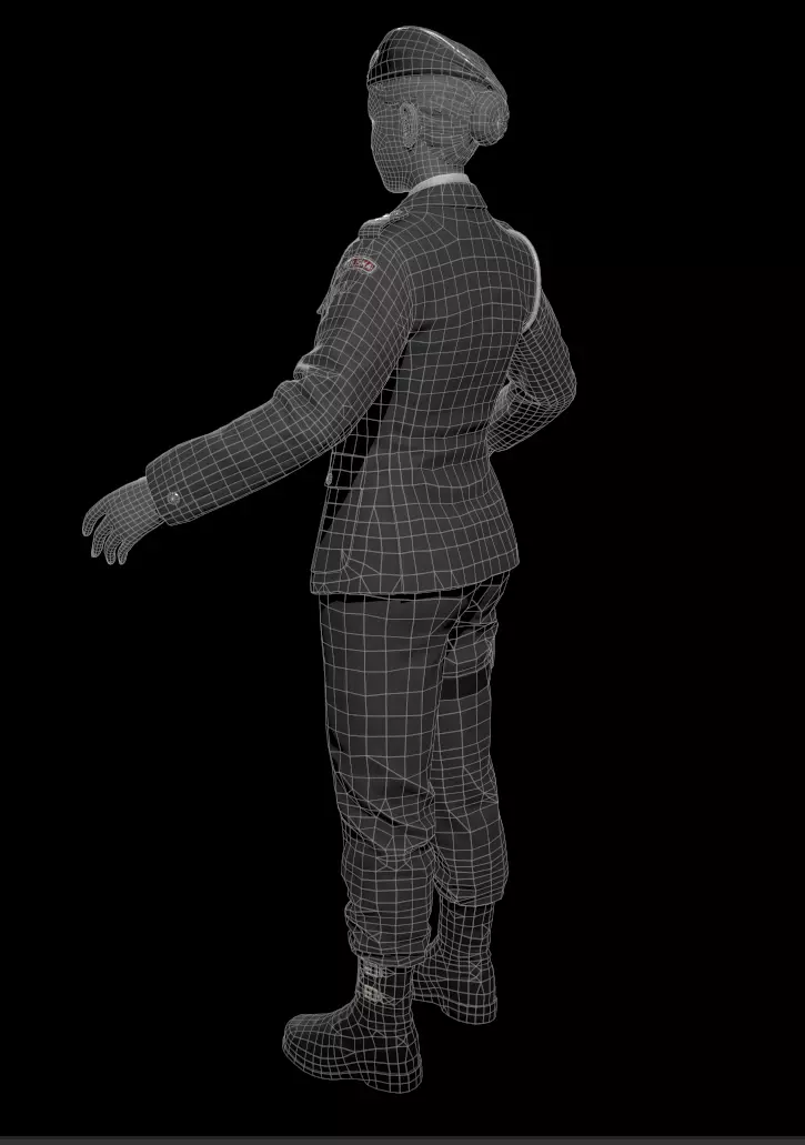 military officer navy united states 3D model Low-poly 3D model_3