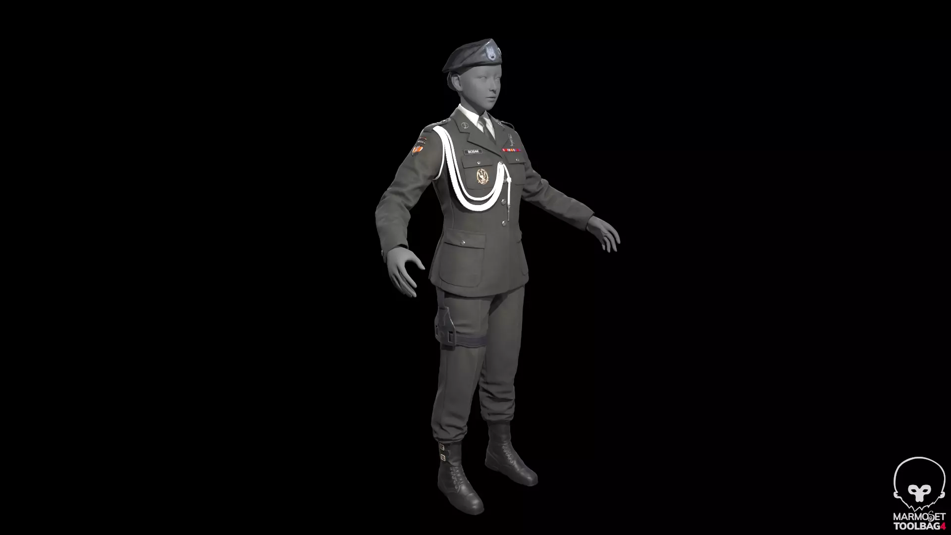 military officer navy united states 3D model Low-poly 3D model_10