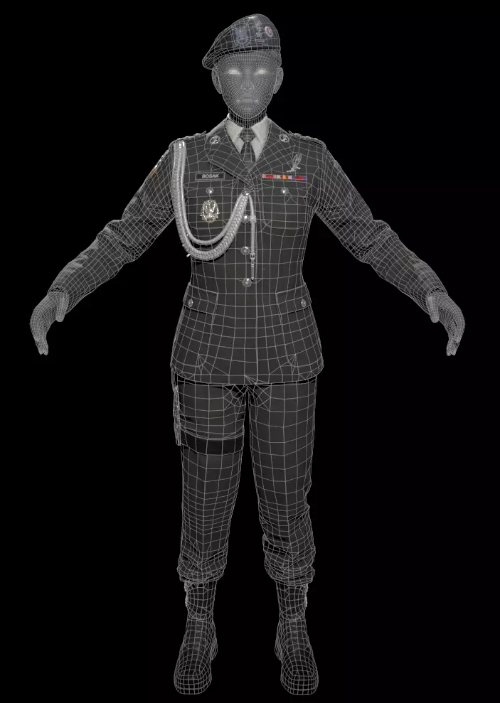 military officer navy united states 3D model Low-poly 3D model_2