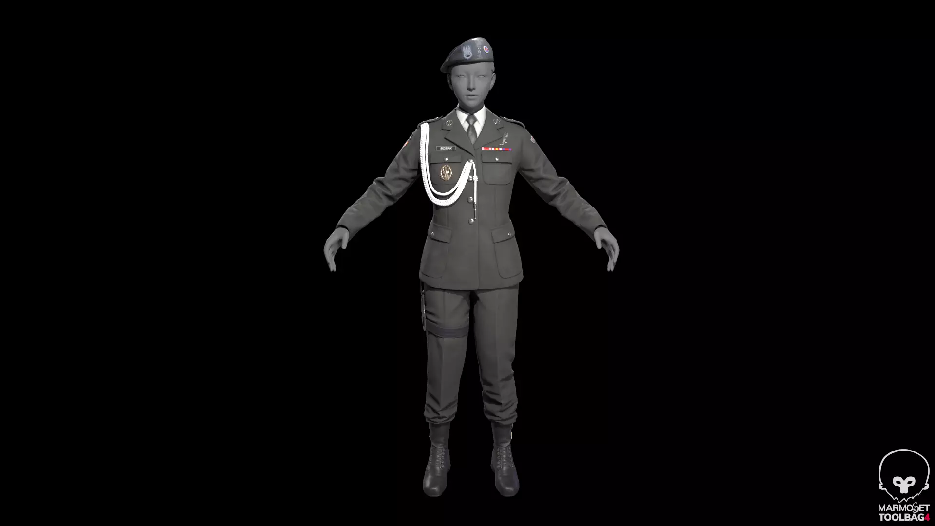 military officer navy united states 3D model Low-poly 3D model_11