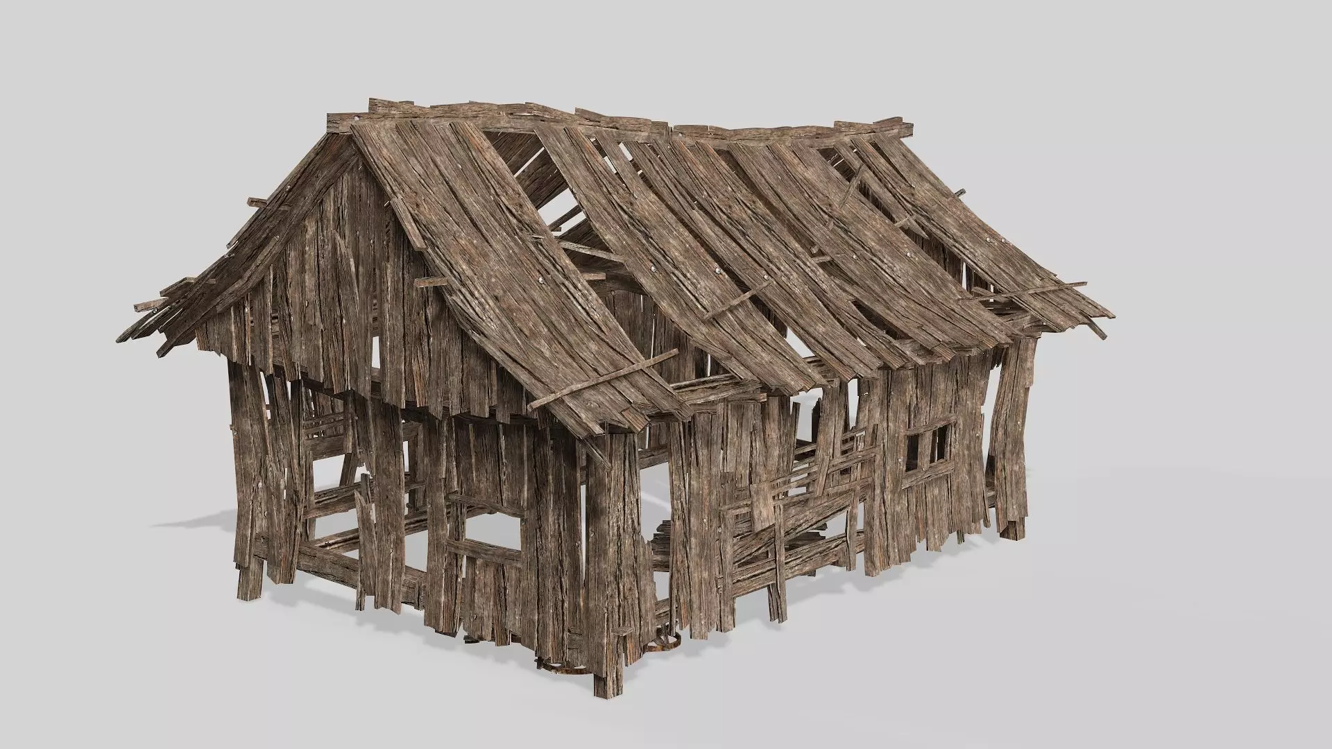 Thatch Hut House 08 For Games and Films 3D Model Low-poly 3D model_3