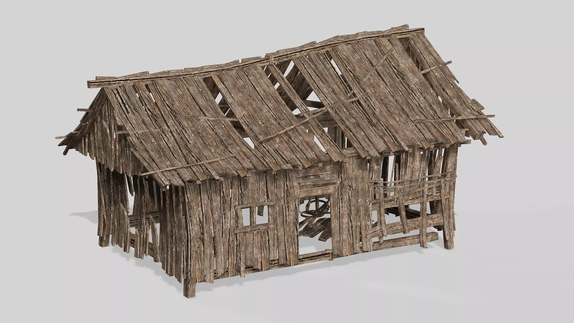Thatch Hut House 08 For Games and Films 3D Model Low-poly 3D model_5