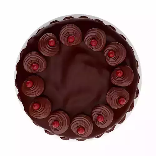Chocolate cake 3D model 2