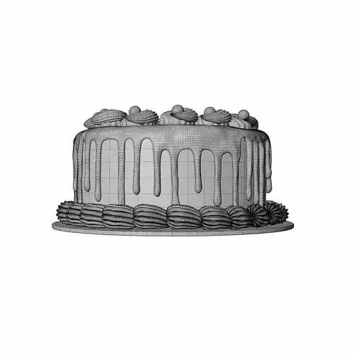 Chocolate cake 3D model 6