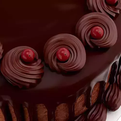 Chocolate cake 3D model 3