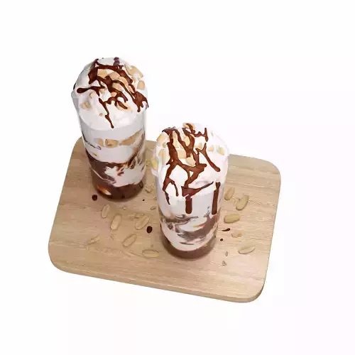 chocolate ice cream 3D model 2