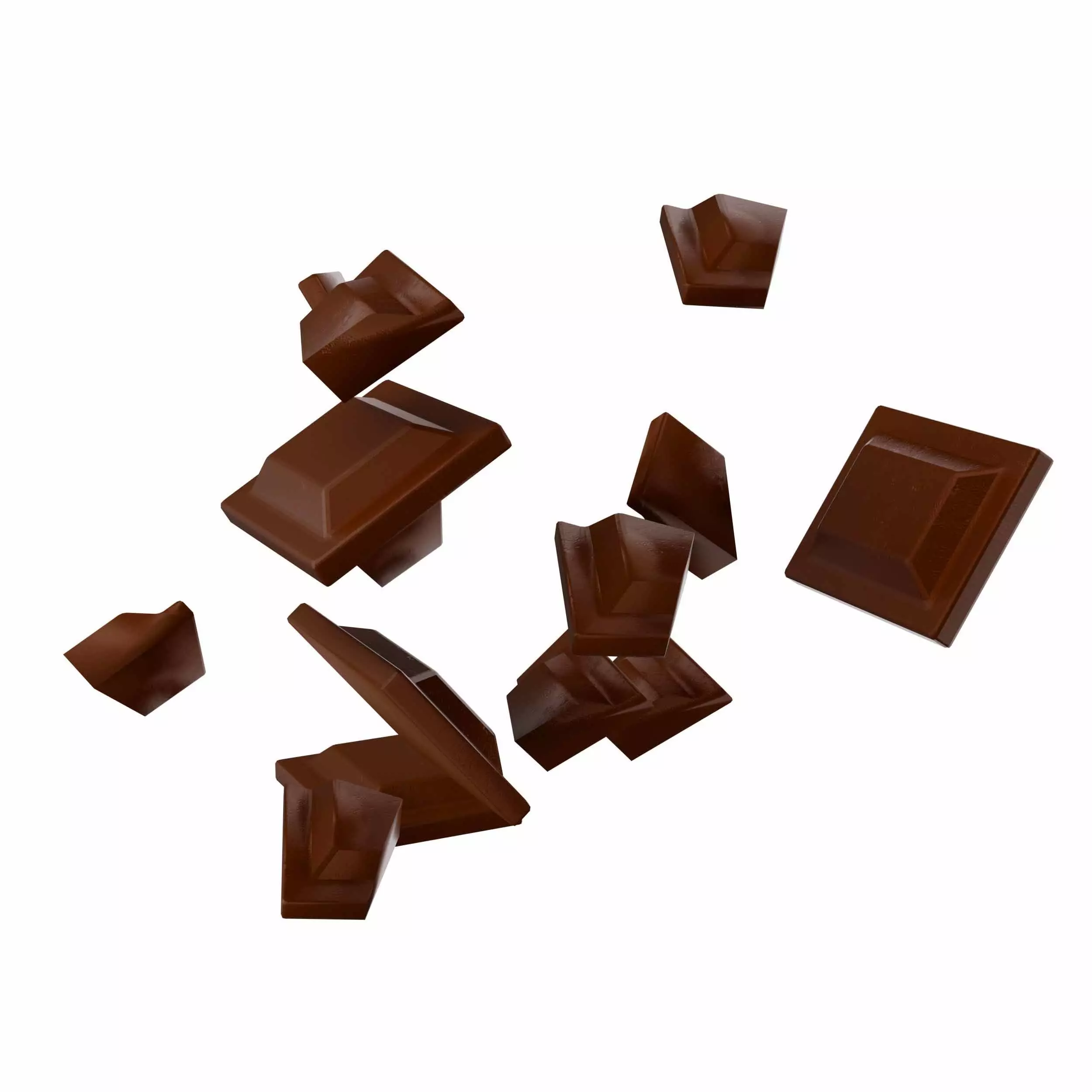 chocolate piece Low-poly 3D model