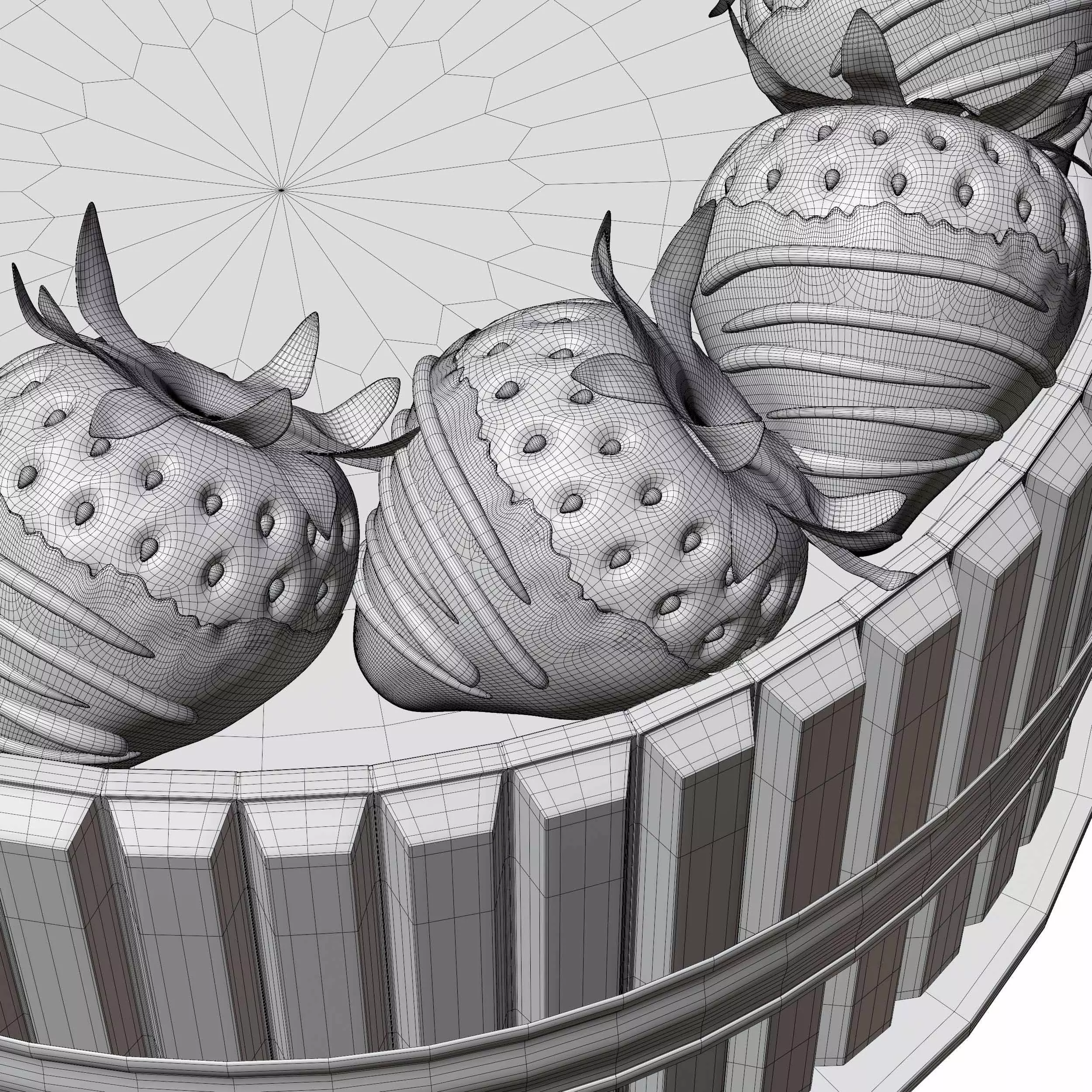 Chocolate Strawberry cake 3D model_6