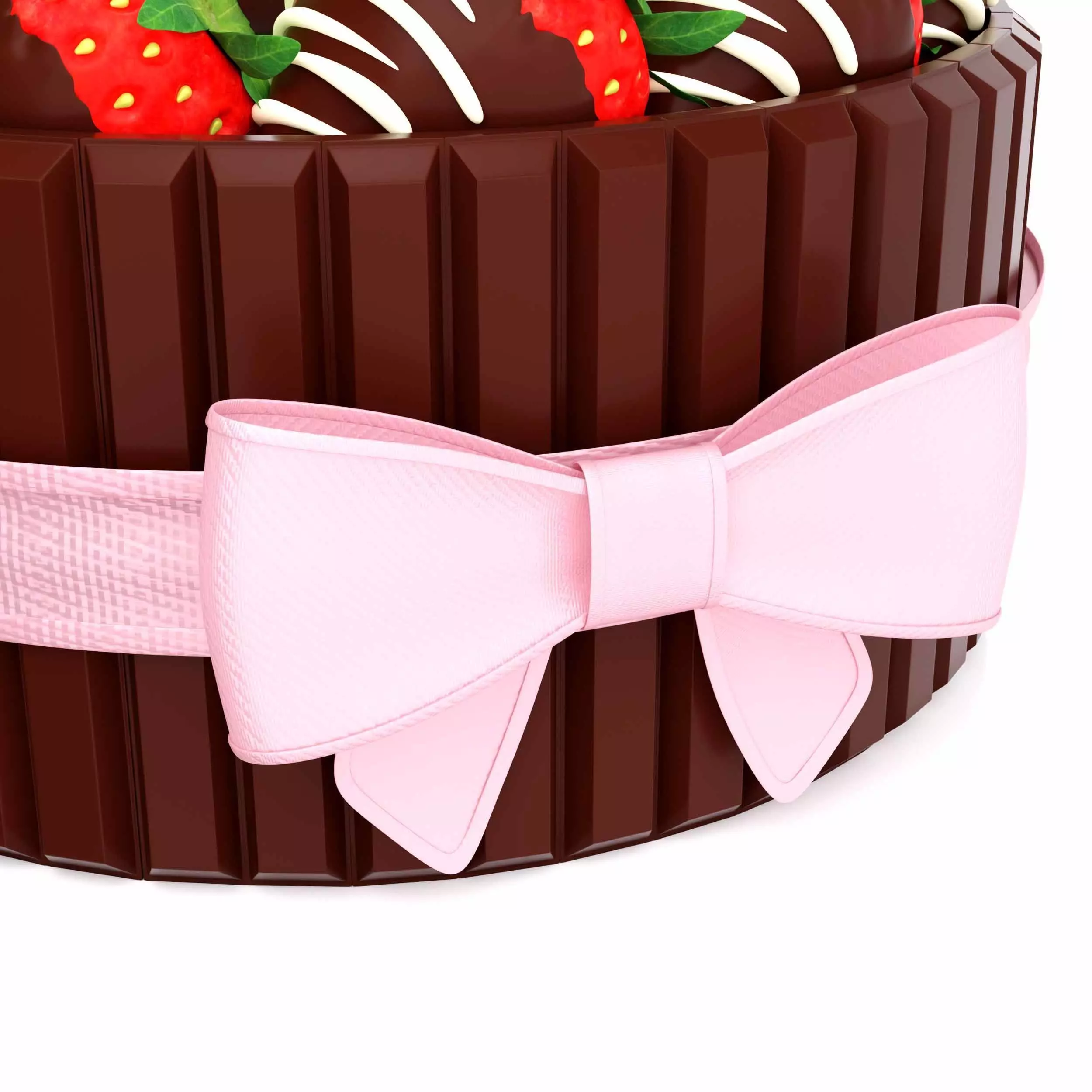 Chocolate Strawberry cake 3D model_3
