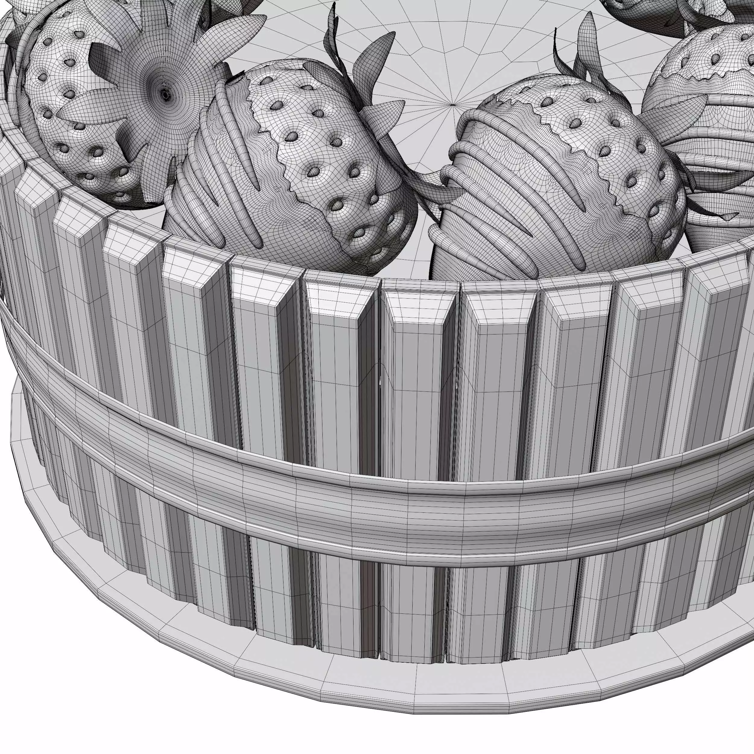 Chocolate Strawberry cake 3D model_7