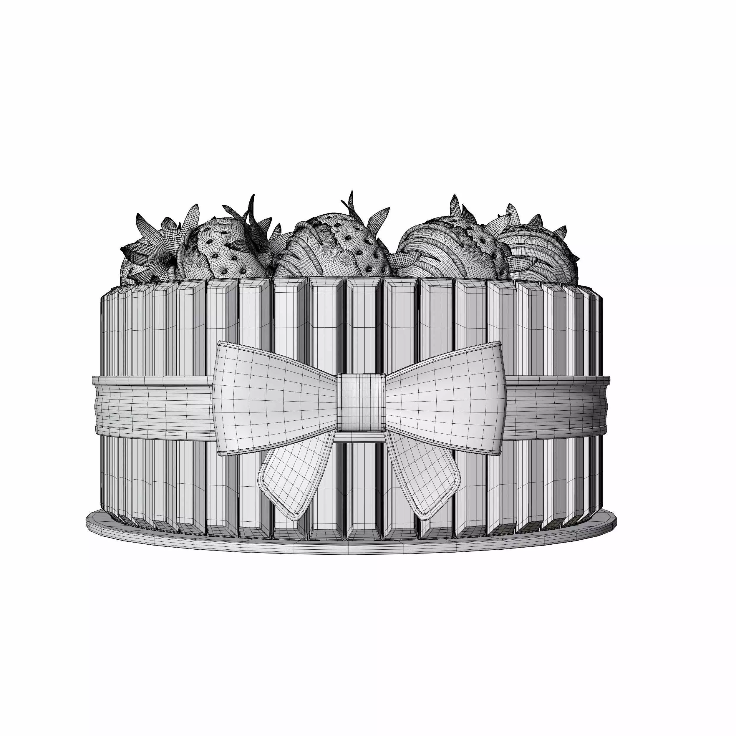 Chocolate Strawberry cake 3D model_5