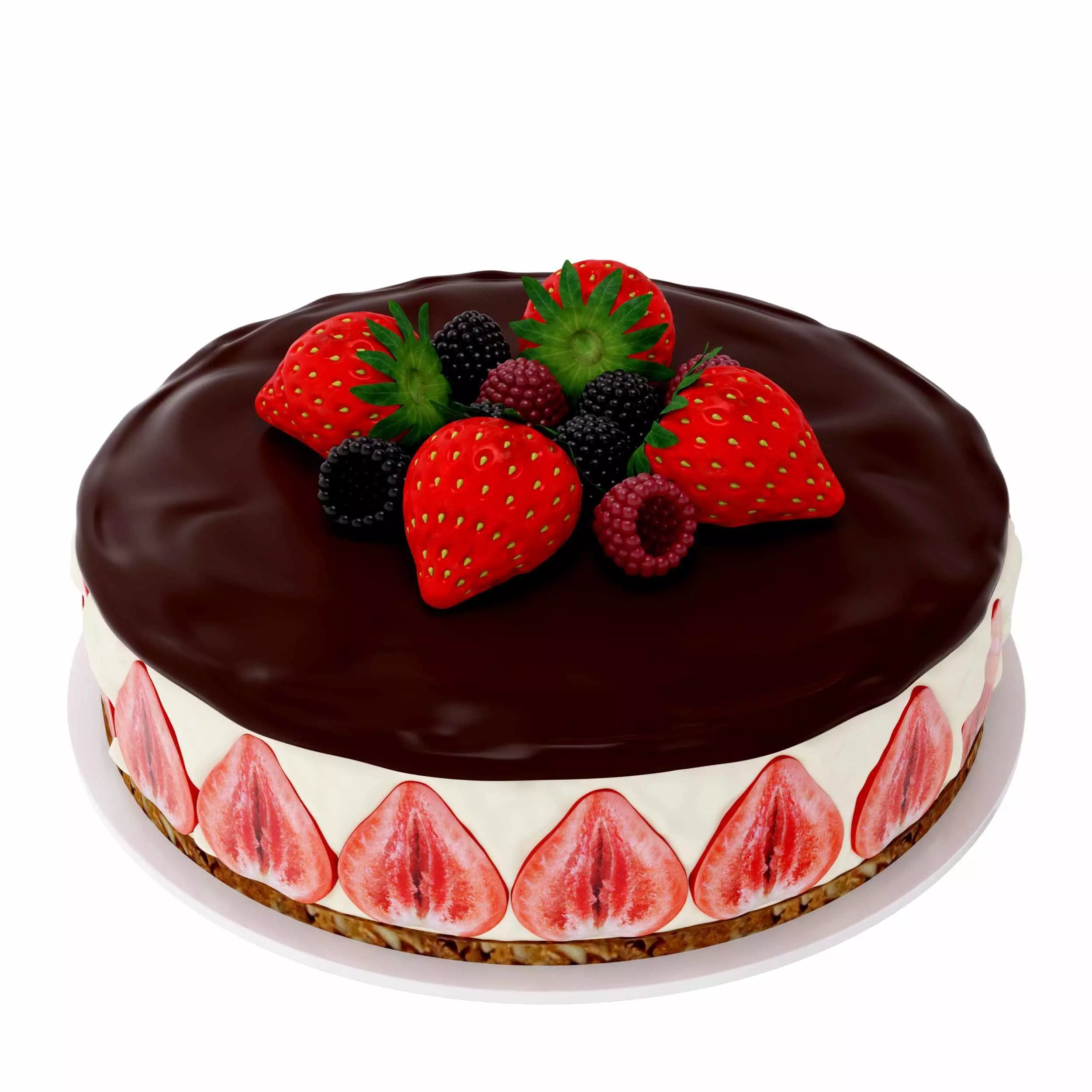 Fruit cake 3D model_0