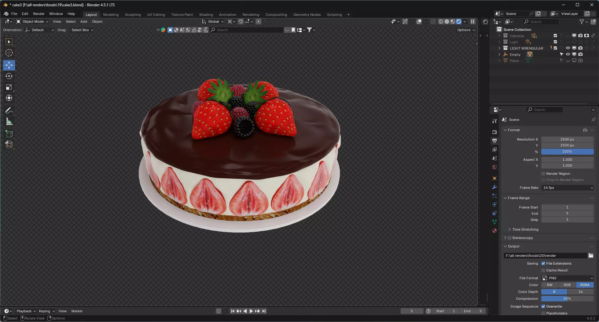 Fruit cake 3D model_5