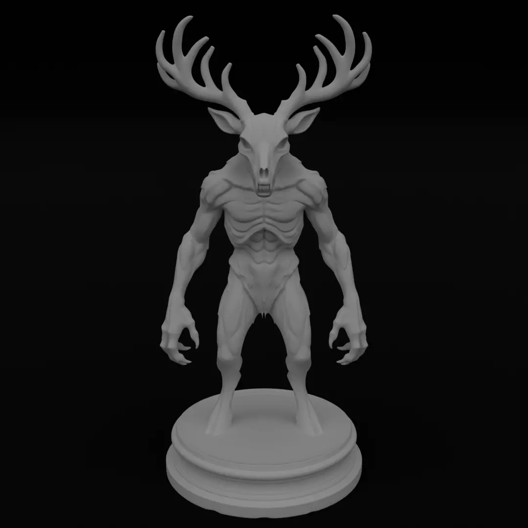 Wendigo 3D model 3D printing Horror Figurine Halloween Monster 3D print model_2