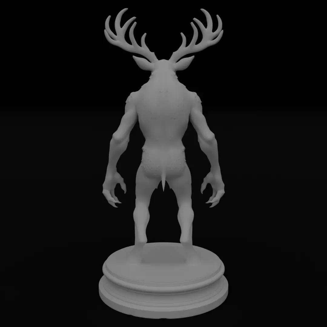 Wendigo 3D model 3D printing Horror Figurine Halloween Monster 3D print model_6