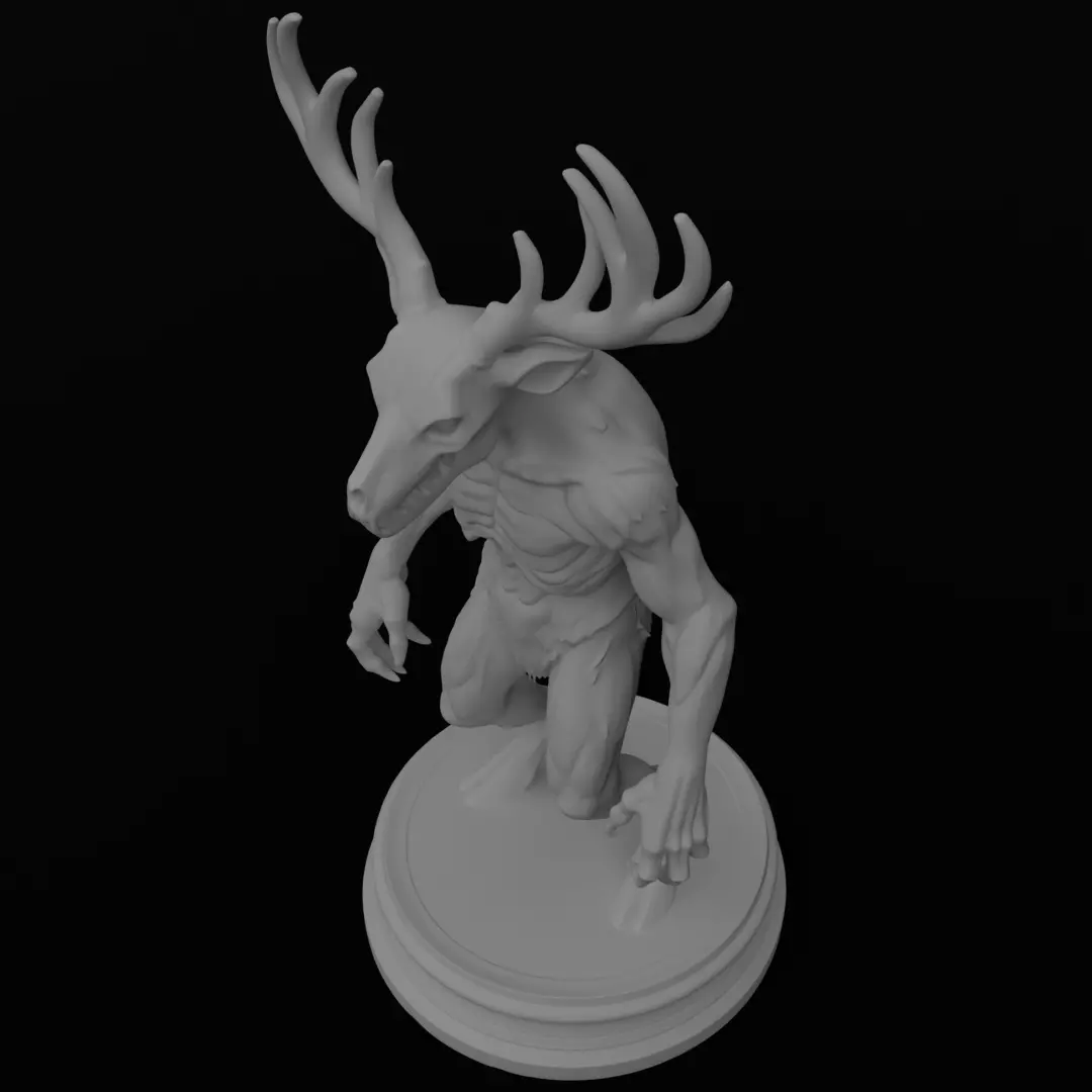 Wendigo 3D model 3D printing Horror Figurine Halloween Monster 3D print model_9