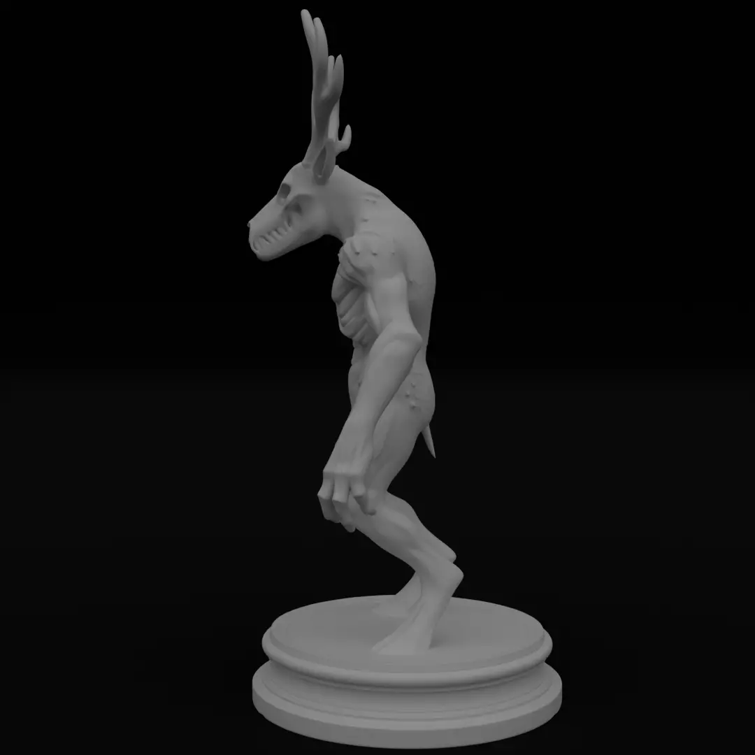 Wendigo 3D model 3D printing Horror Figurine Halloween Monster 3D print model_5