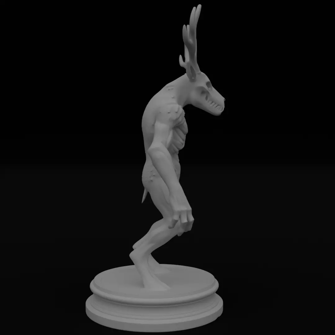 Wendigo 3D model 3D printing Horror Figurine Halloween Monster 3D print model_4