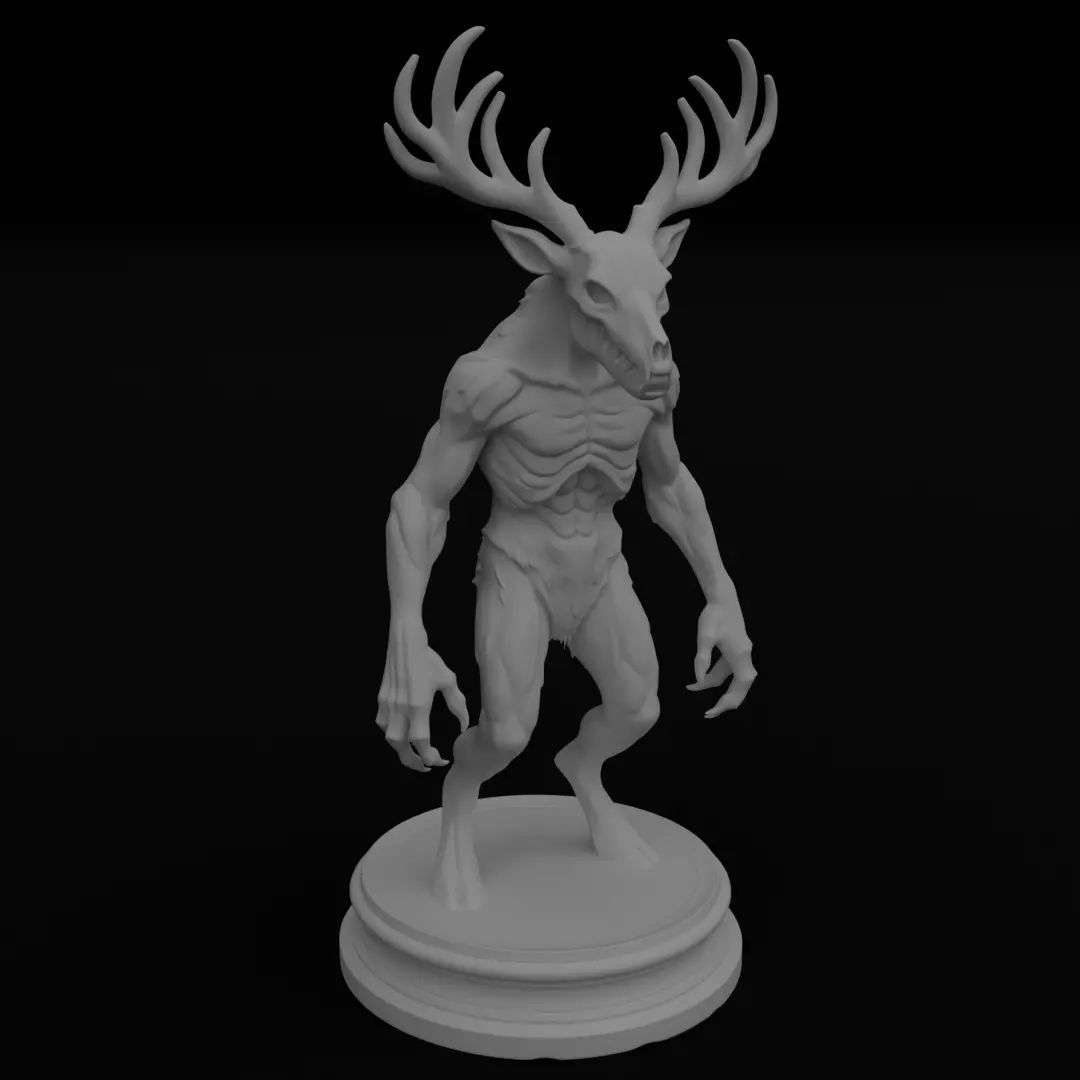 Wendigo 3D model 3D printing Horror Figurine Halloween Monster 3D print model_0