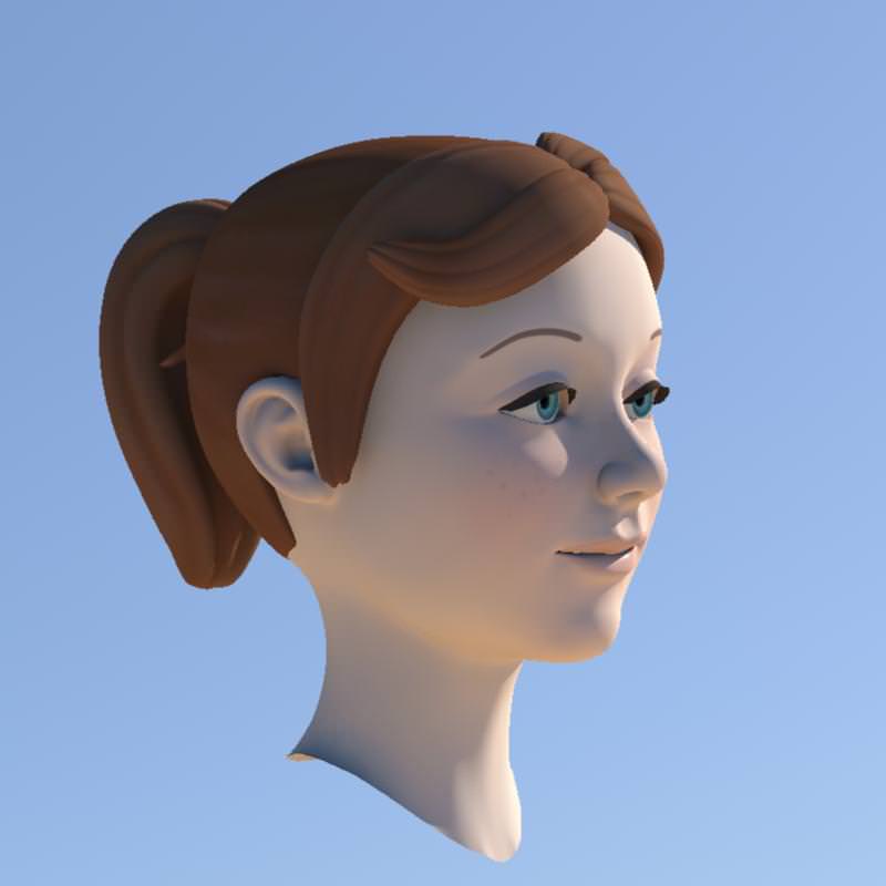Girl with Morphs 3D model_3