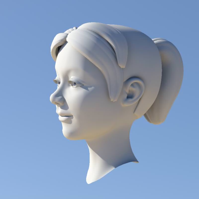 Girl with Morphs 3D model_18
