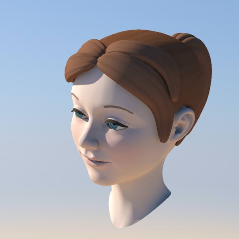 Girl with Morphs 3D model_16