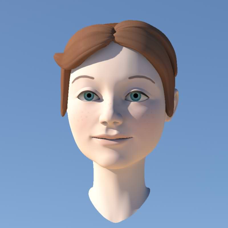 Girl with Morphs 3D model_1
