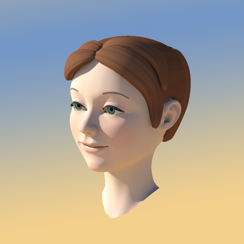Girl with Morphs 3D model_13