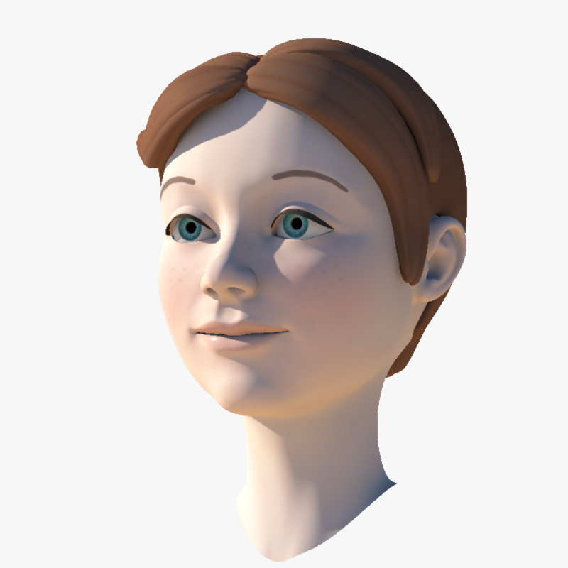 Girl with Morphs 3D model_2