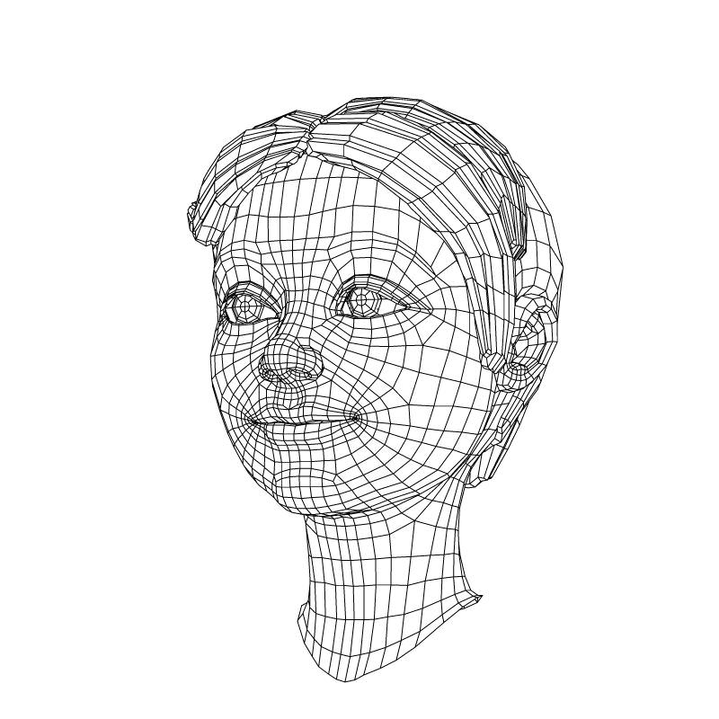 Girl with Morphs 3D model_23