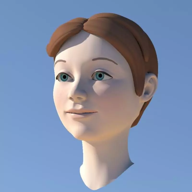 Girl with Morphs 3D model_0