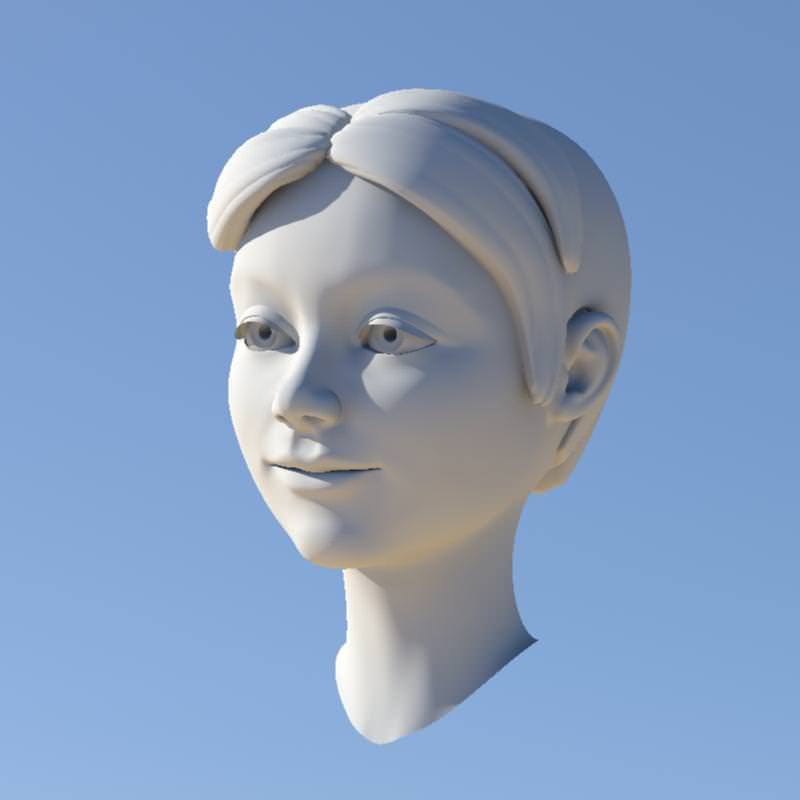 Girl with Morphs 3D model_19