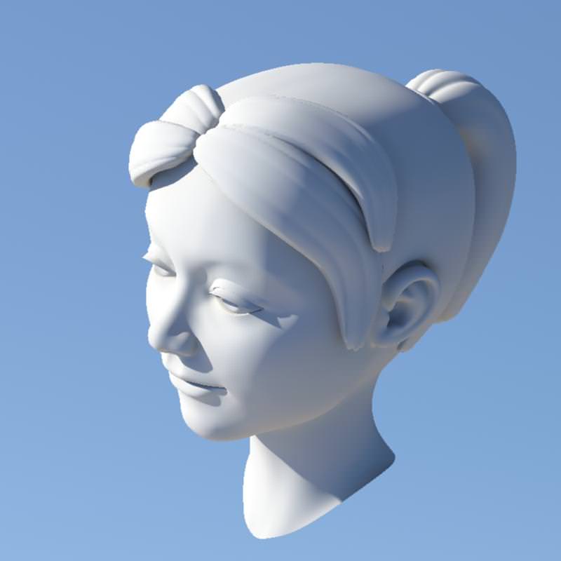 Girl with Morphs 3D model_20