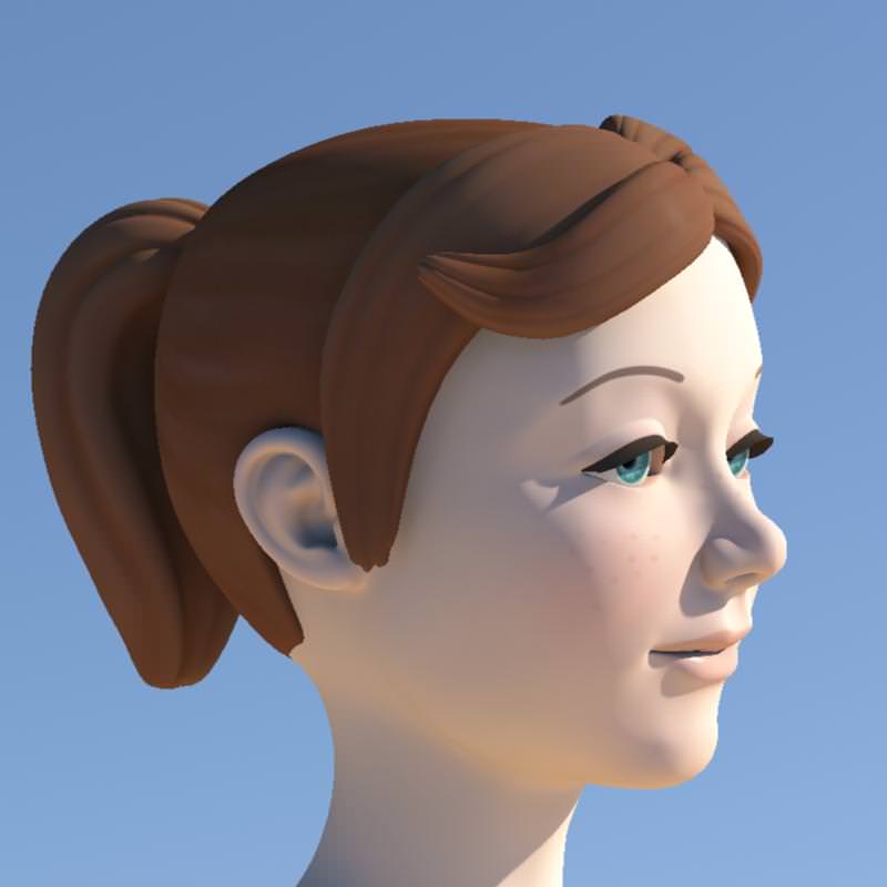 Girl with Morphs 3D model_8