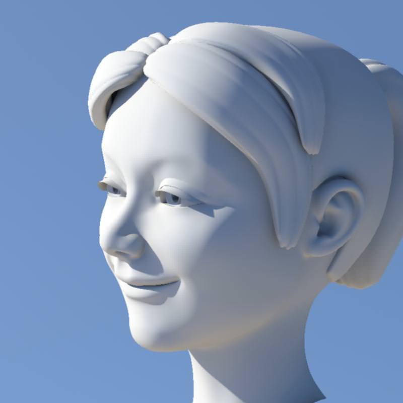 Girl with Morphs 3D model_17