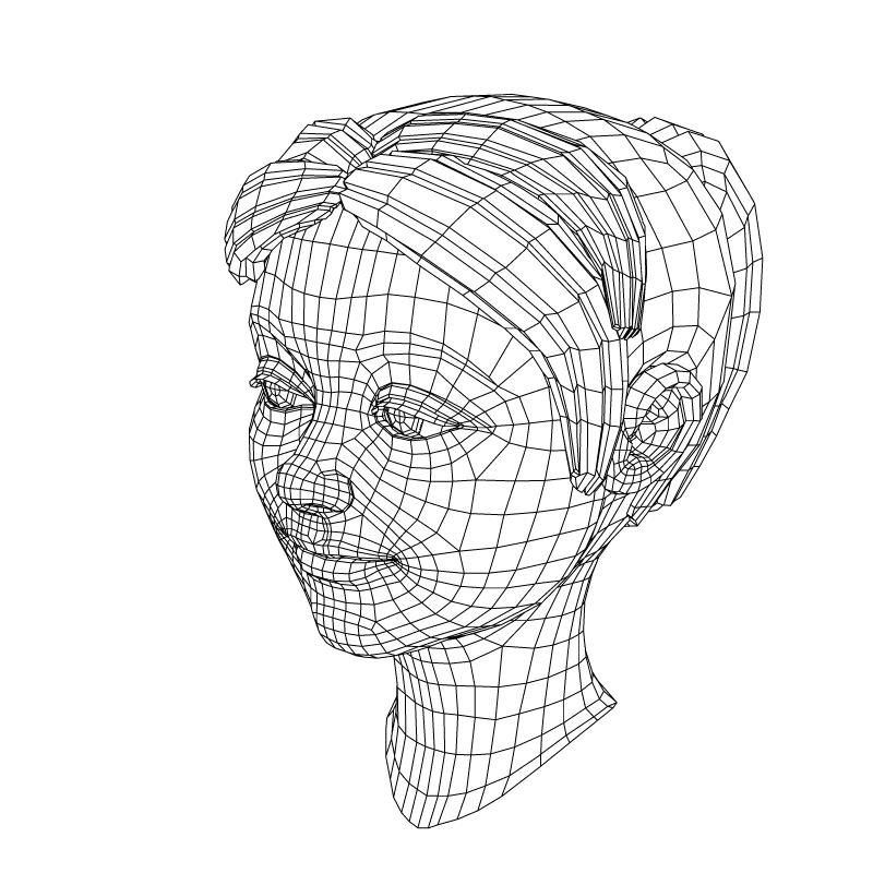 Girl with Morphs 3D model_26