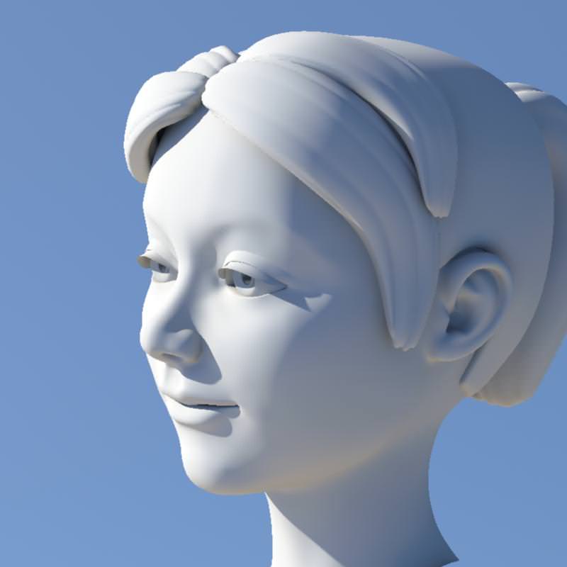 Girl with Morphs 3D model_15