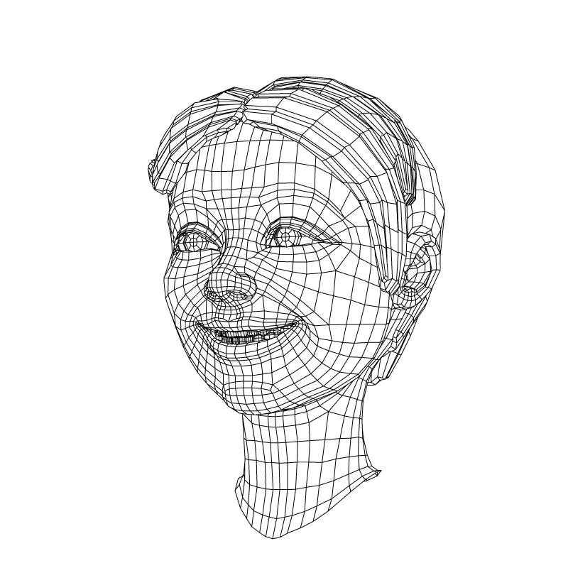 Girl with Morphs 3D model_25