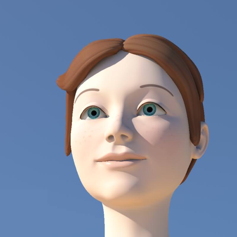 Girl with Morphs 3D model_12
