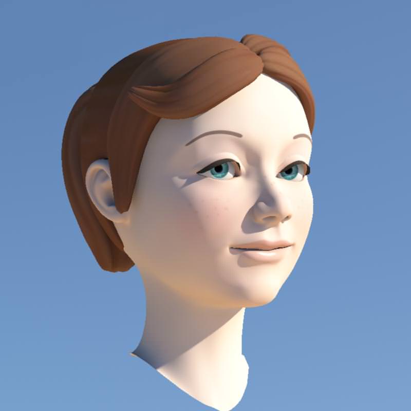 Girl with Morphs 3D model_14