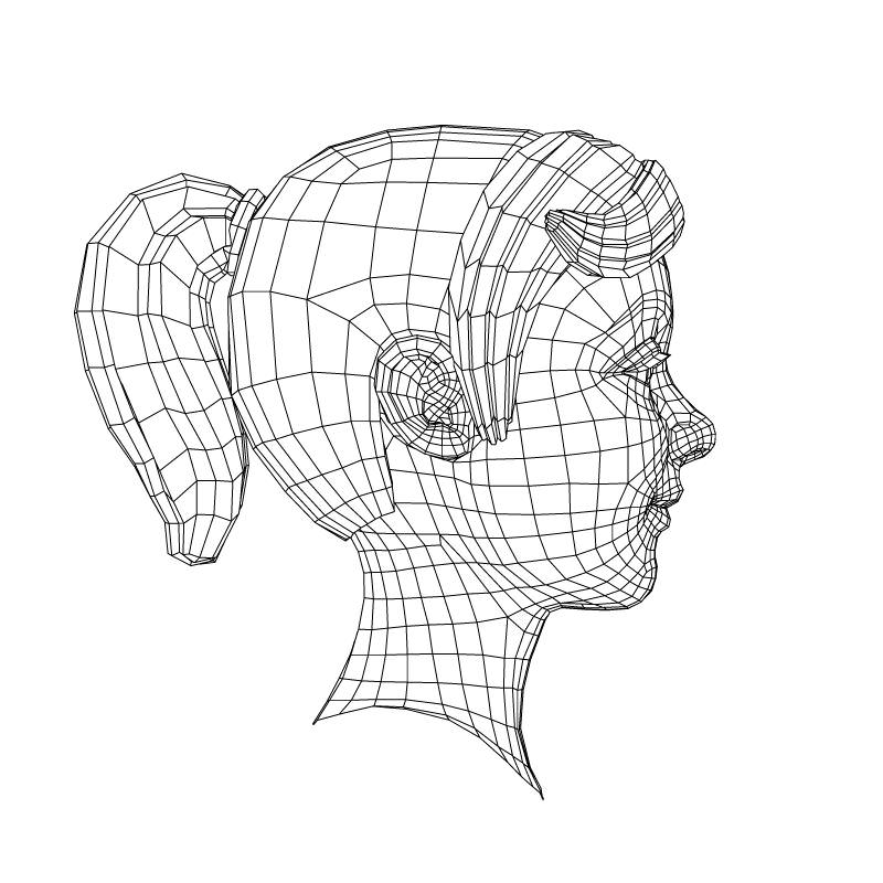 Girl with Morphs 3D model_27