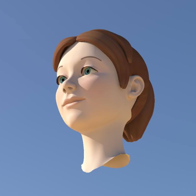 Girl with Morphs 3D model_7