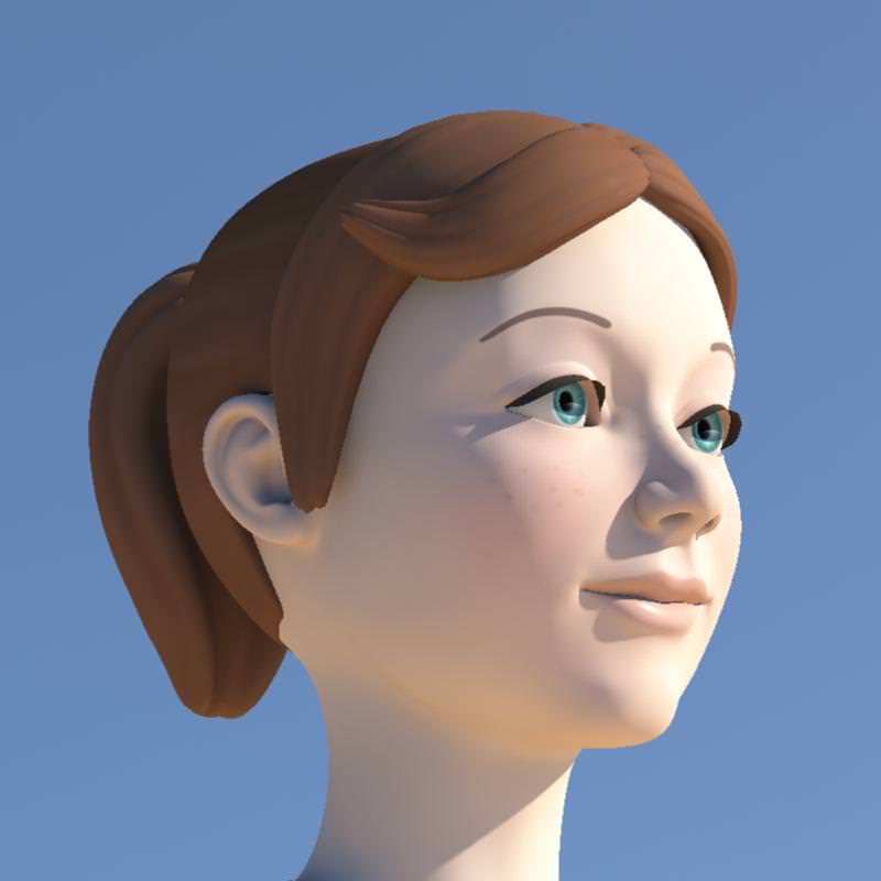 Girl with Morphs 3D model_9