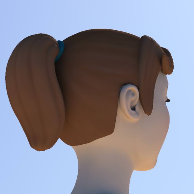 Girl with Morphs 3D model_10