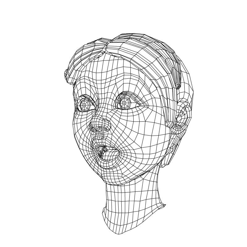 Girl with Morphs 3D model_24