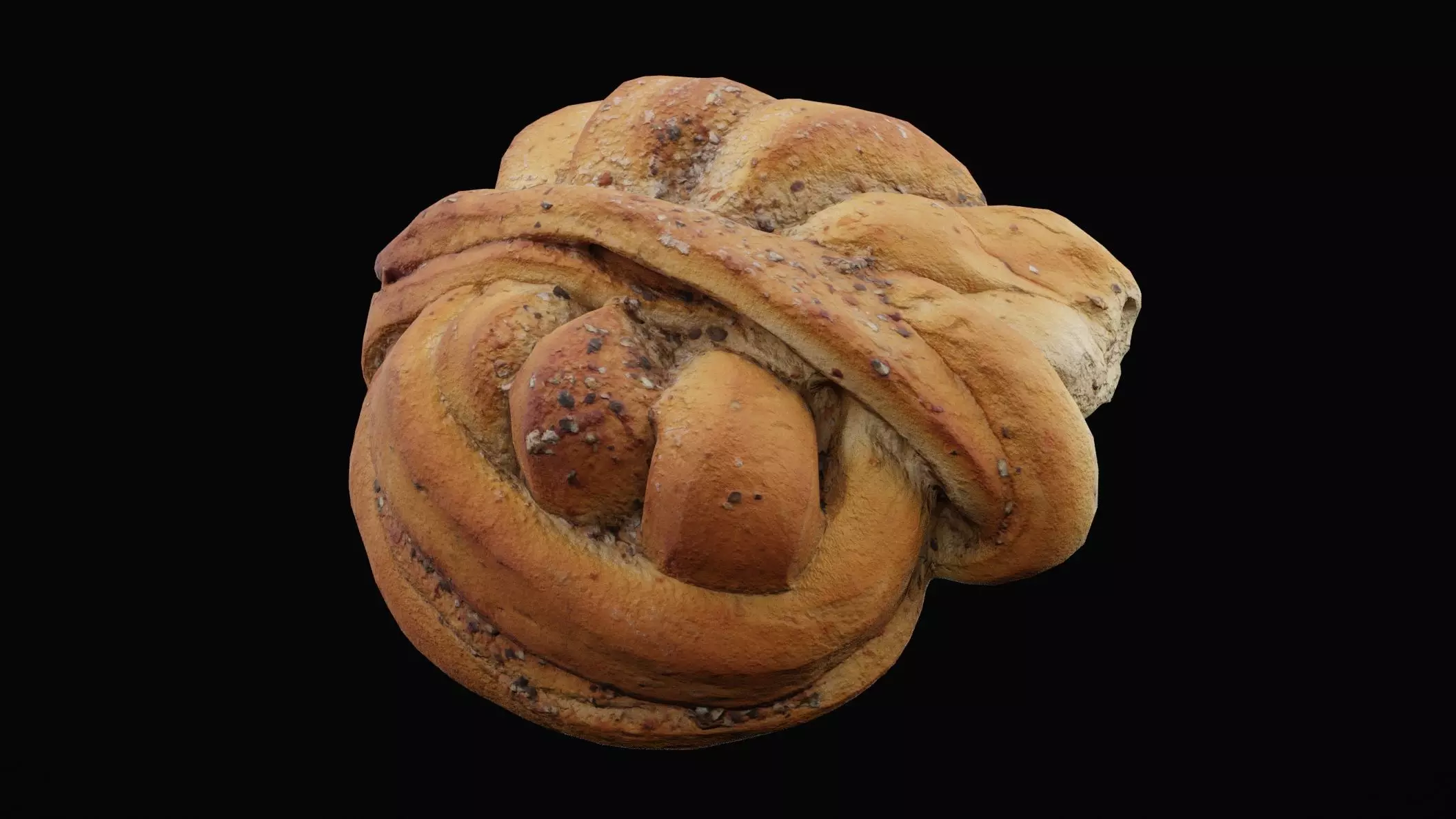 Kardemummabullar Buns Low-poly 3D model_0
